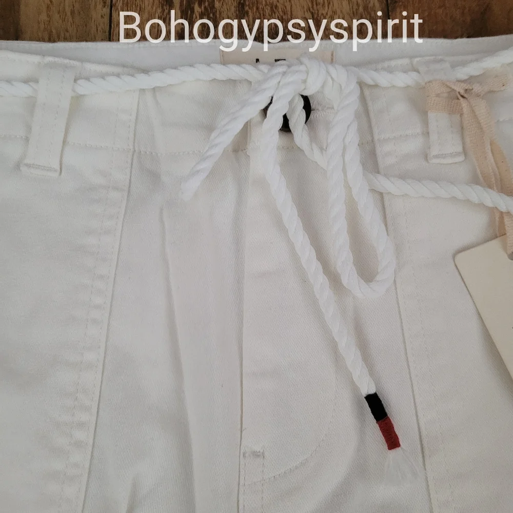 $60 L.T.J Letter to Juliet High Rise Chino Shorts, Small Off White